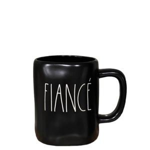 NEW New Rae Dunn "FIANCÉ" Artisan Collection Ceramic Coffee Mug 16 oz Black